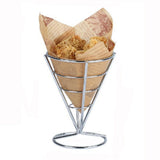 Maxbell Maxbell French Fries Stand Food Cone Stand Fashion Fry Holder for Picnic Buffet Cafe Black