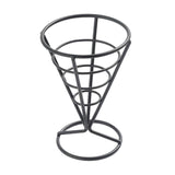 Maxbell Maxbell French Fries Stand Food Cone Stand Fashion Fry Holder for Picnic Buffet Cafe Black