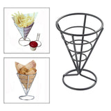 Maxbell Maxbell French Fries Stand Food Cone Stand Fashion Fry Holder for Picnic Buffet Cafe Black