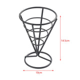 Maxbell Maxbell French Fries Stand Food Cone Stand Fashion Fry Holder for Picnic Buffet Cafe Black