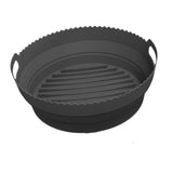 Maxbell Foldable Silicone Air Fryer Liner Replacement Round Air Fryer Silicone Liner Black