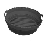 Maxbell Foldable Silicone Air Fryer Liner Replacement Round Air Fryer Silicone Liner Black