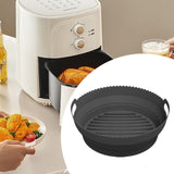 Maxbell Foldable Silicone Air Fryer Liner Replacement Round Air Fryer Silicone Liner Black