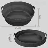 Maxbell Foldable Silicone Air Fryer Liner Replacement Round Air Fryer Silicone Liner Black
