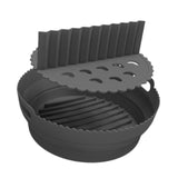 Maxbell Foldable Silicone Air Fryer Liner Replacement Round Air Fryer Silicone Liner Black with Divider
