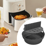 Maxbell Foldable Silicone Air Fryer Liner Replacement Round Air Fryer Silicone Liner Black with Divider
