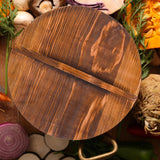 Maxbell Wooden Drop Lid Round Cookware Lid for Household Kitchen Camping Lodges Pots 36cm
