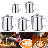 Maxbell Milk Frothing Pitcher Pouring Jug Coffee Milk Frothing Jug for Home Bar Shop 350ml