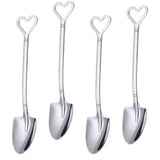 Maxbell Maxbell 4x Shovel Shape Spoons Multipurpose Serving Spoon for Restaurant Home Picnic Silver Pointed