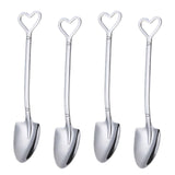 Maxbell Maxbell 4x Shovel Shape Spoons Multipurpose Serving Spoon for Restaurant Home Picnic Silver Pointed