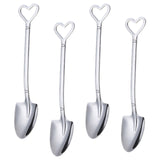 Maxbell Maxbell 4x Shovel Shape Spoons Multipurpose Serving Spoon for Restaurant Home Picnic Silver Pointed