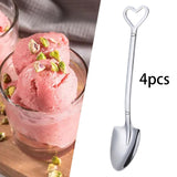 Maxbell Maxbell 4x Shovel Shape Spoons Multipurpose Serving Spoon for Restaurant Home Picnic Silver Pointed