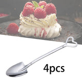 Maxbell Maxbell 4x Shovel Shape Spoons Multipurpose Serving Spoon for Restaurant Home Picnic Silver Pointed