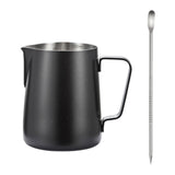 Maxbell Espresso Latte Art Cup 350ml Smooth Surface Milk Frothing Pitcher Jug Coffee Black