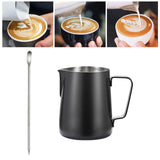 Maxbell Espresso Latte Art Cup 350ml Smooth Surface Milk Frothing Pitcher Jug Coffee Black
