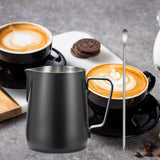 Maxbell Espresso Latte Art Cup 350ml Smooth Surface Milk Frothing Pitcher Jug Coffee Black