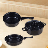 Maxbell 3x Pots and Pans Set Sturdy Kitchen Cookware Set for Restaurant Kitchen Home Black