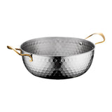 Maxbell Korea Ramen Pot Stockpot Household Seafood Pot for Restaurant Camping Picnic Silver 20cm