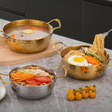 Maxbell Korea Ramen Pot Stockpot Household Seafood Pot for Restaurant Camping Picnic Silver 20cm