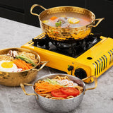 Maxbell Korea Ramen Pot Stockpot Household Seafood Pot for Restaurant Camping Picnic Silver 20cm