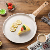 Maxbell Nonstick Crepe Pan Aluminum Alloy Sturdy Dosa Pan for Restaurant Home Crepes White