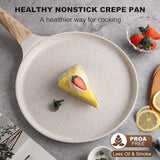 Maxbell Nonstick Crepe Pan Aluminum Alloy Sturdy Dosa Pan for Restaurant Home Crepes White