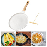 Maxbell Nonstick Crepe Pan Aluminum Alloy Sturdy Dosa Pan for Restaurant Home Crepes White