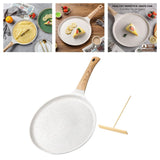 Maxbell Nonstick Crepe Pan Aluminum Alloy Sturdy Dosa Pan for Restaurant Home Crepes White