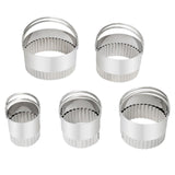 Maxbell 5x Cookie Cutters Set Round Cheese Cake Rings Mousse Cake Rings Baking Tools A