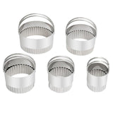 Maxbell 5x Cookie Cutters Set Round Cheese Cake Rings Mousse Cake Rings Baking Tools A