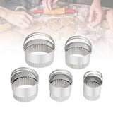 Maxbell 5x Cookie Cutters Set Round Cheese Cake Rings Mousse Cake Rings Baking Tools A