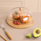 Wooden Cake Stand Cheese Bread Pastries with Dustproof Dome Cake Holder Tray Large