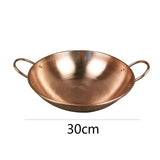 Maxbell Pure Copper Pot without Lid Beautiful Shape Fry Pan Stew Pan Copper Cookware 30cm