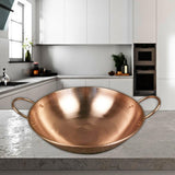 Maxbell Pure Copper Pot without Lid Beautiful Shape Fry Pan Stew Pan Copper Cookware 30cm