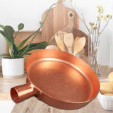 Maxbell Frying Pan Pure Copper Professional Cookware Deep Frying Pan for Rvs Kitchen Diameter 25cm