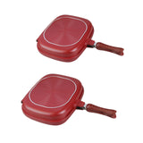 Maxbell Double Sided Frying Pan Cookware Nonstick Skillet for Picnic Kitchen Cooking 28cm