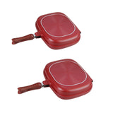 Maxbell Double Sided Frying Pan Cookware Nonstick Skillet for Picnic Kitchen Cooking 28cm