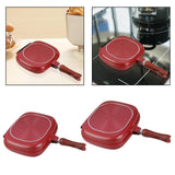 Maxbell Double Sided Frying Pan Cookware Nonstick Skillet for Picnic Kitchen Cooking 28cm