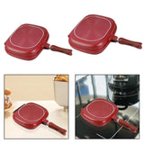 Maxbell Double Sided Frying Pan Cookware Nonstick Skillet for Picnic Kitchen Cooking 28cm