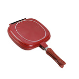 Maxbell Double Sided Frying Pan Cookware Nonstick Skillet for Picnic Kitchen Cooking 28cm