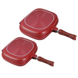 Maxbell Double Sided Frying Pan Cookware Nonstick Skillet for Picnic Kitchen Cooking 28cm