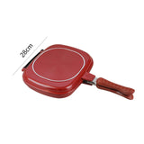 Maxbell Double Sided Frying Pan Cookware Nonstick Skillet for Picnic Kitchen Cooking 28cm