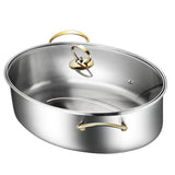Maxbell Stainless Steel Fish Steamer Oval Cookware for Cornbread Vegetables Potatoes