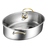 Maxbell Stainless Steel Fish Steamer Oval Cookware for Cornbread Vegetables Potatoes