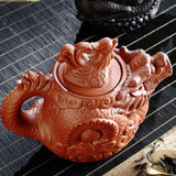 Maxbell Purple Clay Teapot with Cover Chinese Tea Pot for Tea Room Household Kitchen red