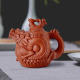 Maxbell Purple Clay Teapot with Cover Chinese Tea Pot for Tea Room Household Kitchen red