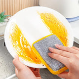 Maxbell Dishwashing Scrub Sponge Absorbent Sponge Dishwashing Rags for Plate 10Pcs 13.9x9cm