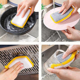 Maxbell Dishwashing Scrub Sponge Absorbent Sponge Dishwashing Rags for Plate 10Pcs 15x10cm