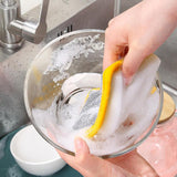 Maxbell Dishwashing Scrub Sponge Absorbent Sponge Dishwashing Rags for Plate 10Pcs 15x10cm
