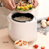 Maxbell Portable Car 2L Electric Rice Cooker for Soup Porridge Rice Cooking Pot 12V Car